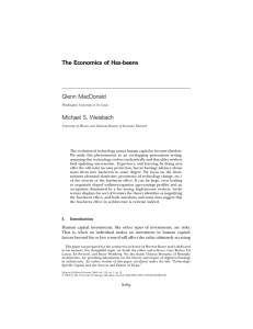 The Economics of Has-beens Glenn MacDonald Michael S. Weisbach