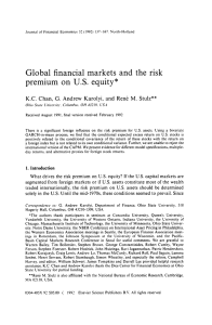 Global  financial  markets  and  the ... premium  on  U.S.  equity*