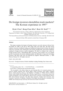 Do foreign investors destabilize stock markets? The Korean experience in 1997 *