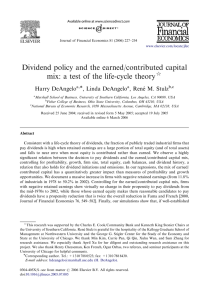 Dividend policy and the earned/contributed capital ARTICLE IN PRESS Harry DeAngelo