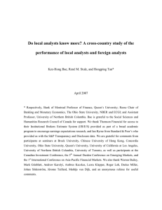 Do local analysts know more? A cross-country study of the