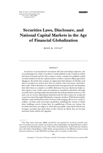 Securities Laws, Disclosure, and National Capital Markets in the Age