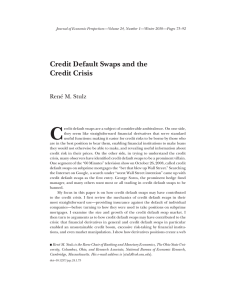 C Credit Default Swaps and the Credit Crisis René M. Stulz