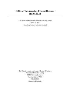 Office of the Associate Provost Records RG.05.05.06