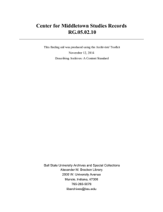 Center for Middletown Studies Records RG.05.02.10