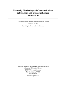 University Marketing and Communications publications and printed ephemera RG.09.20.07
