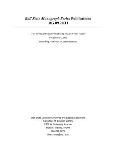 Ball State Monograph Series RG.09.20.11