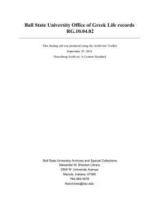 Ball State University Office of Greek Life records RG.10.04.02