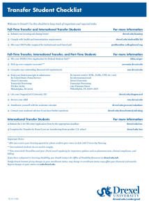Transfer Student Checklist Full-Time Transfer and International Transfer Students For more information
