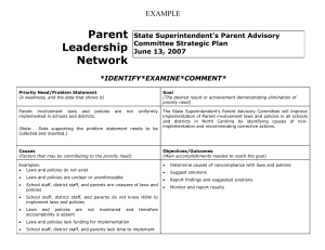 Parent Leadership Network EXAMPLE