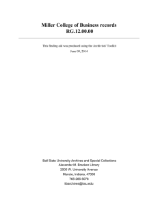Miller College of Business records RG.12.00.00
