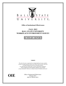 FALL 2012 BALL STATE UNIVERSITY WORKPLACE ENVIRONMENT SURVEY