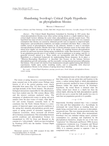 Abandoning Sverdrup’s Critical Depth Hypothesis on phytoplankton blooms M J. B