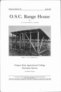 0. S.C. Range House Oregon State Agricultural College Extension Service Extension Bulletin 442