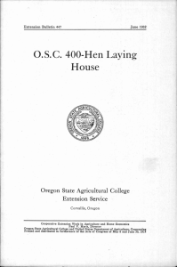 House O.S.C. 400-Hen Laying Oregon State Agricultural College Extension Service