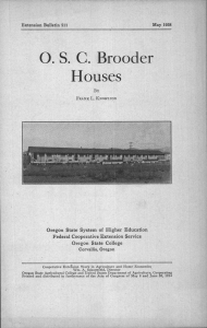 0. S. C. Brooder Houses Oregon State System of Higher Education