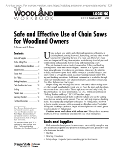 U Safe and Effective Use of Chain Saws for Woodland Owners LOGGING