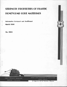 STRINGTIrl PROPERTIES Of PLASTIC I-IONEYCOMI3 CORE MATERIALS March 1956 No. 1805