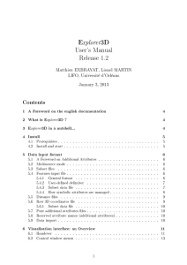 Explorer3D User's Manual Release 1.2 Contents
