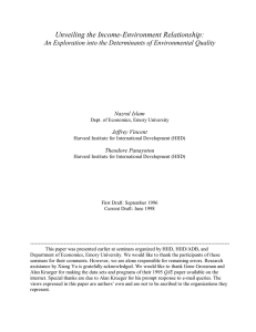 Unveiling the Income-Environment Relationship: Nazrul Islam Jeffrey Vincent