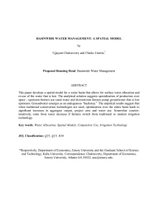 BASINWIDE WATER MANAGEMENT: A SPATIAL MODEL Proposed Running Head by