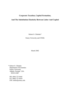 Corporate Taxation, Capital Formation,