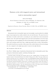 Business cycles with staggered prices and international trade in intermediate inputs ∗