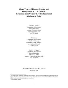 Many Types of Human Capital and Many Roles in U.S. Growth: