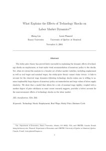 What Explains the Effects of Technology Shocks on Labor Market Dynamics? ∗