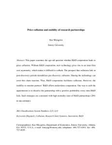 Price collusion and stability of research partnerships