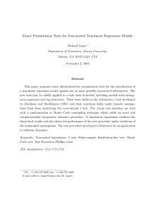 Exact Permutation Tests for Non-nested Non-linear Regression Models