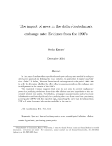 The impact of news in the dollar/deutschmark Stefan Krause December 2004