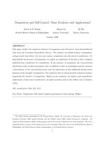 Temptation and Self-Control: Some Evidence and Applications