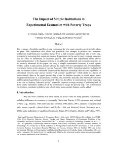 The Impact of Simple Institutions in Experimental Economies with Poverty Traps