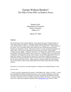 Europe Without Borders? The Effect of the EMU on Relative Prices