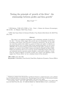 Testing the principle of ‘growth of the fitter’: the ∗ Alex Coad