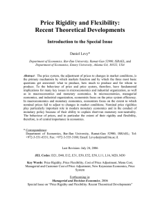 Price Rigidity and Flexibility: Recent Theoretical Developments  Introduction to the Special Issue