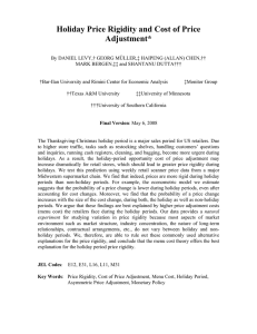 Holiday Price Rigidity and Cost of Price Adjustment*