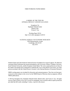 NBER WORKING PAPER SERIES A MODEL OF THE TWIN DS: Seunghoon Na