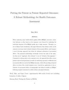 Putting the Patient in Patient Reported Outcomes: Assessment May 2014