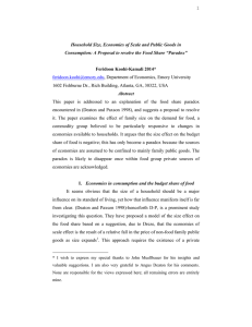 1 Household Size, Economies of Scale and Public Goods in