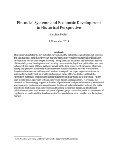 Financial Systems and Economic Development in Historical Perspective  Caroline Fohlin