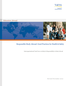 Responsible Study Abroad: Good Practices for Health &amp; Safety Education Abroad