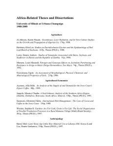 Africa-Related Theses and Dissertations University of Illinois at Urbana-Champaign 1988-2000