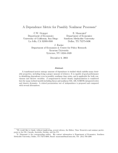 A Dependence Metric for Possibly Nonlinear Processes