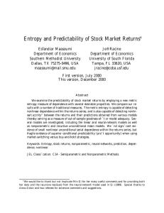 Entropy and Predictability of Stock Market Returns