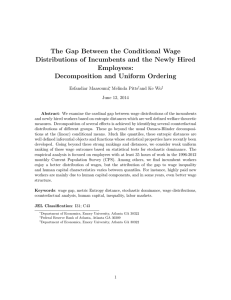 The Gap Between the Conditional Wage Employees: Decomposition and Uniform Ordering