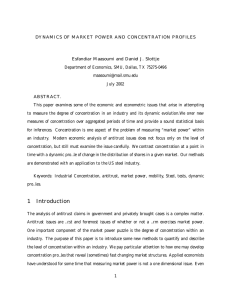 DYNAMICS OF MARKET POWER AND CONCENTRATION PROFILES