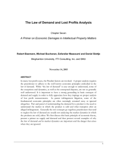 The Law of Demand and Lost Profits Analysis