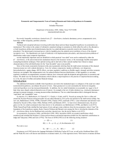 Parametric and Nonparametric Tests of Limited Domain and Ordered Hypotheses... By Esfandiar Maasoumi Department of Economics, SMU, Dallas, Texas 75275-0496